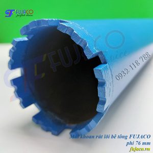 Mũi khoan rút lõi bê tông phi 76 x 370 FUJACO 4 Me mũi khoét rút lõi bê tông phi 76 quyết định chất lượng của nó