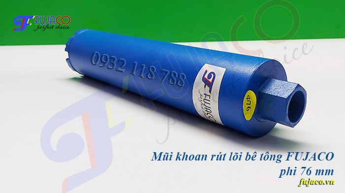 Mũi khoan rút lõi bê tông Trung Quốc phi 76 mm được sử dụng phổ biến nhất hiện nay Mũi khoan rút lõi bê tông Trung Quốc phi 76 mm