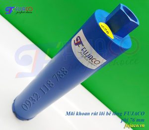 Mũi khoan rút lõi bê tông phi 76 x 370 FUJACO 3 Mũi khoan rút lõi tường phi 76 màu xanh