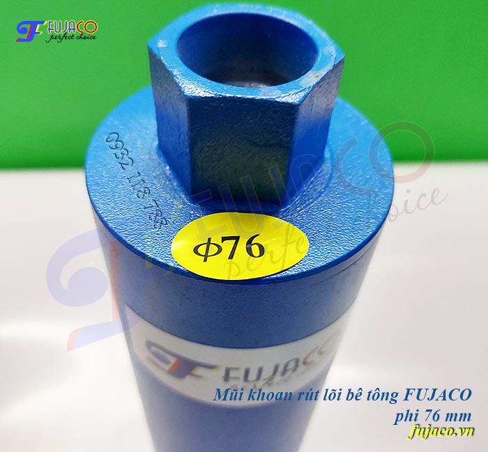 Mũi khoét bê tông phi 76 gắn vừa hầu hết máy khoan rút lõi trên thị trường mũi khoét bê tông phi 76