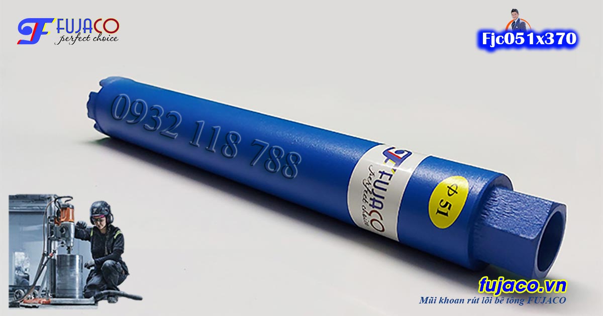 Mũi khoan rút lõi bê tông phi 51 x 370 mm
