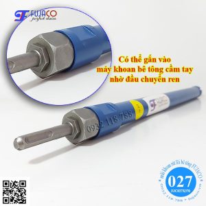 Mũi khoan rút lõi bê tông phi 27 x 370 FUJACO 4 mũi khoan rút lõi 27 gắn máy khoan bê tông cầm tay