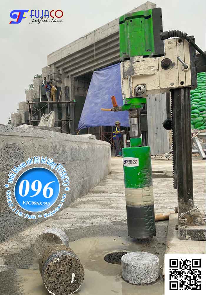 ứng dụng mũi khoan rút lõi 96 trong công trình