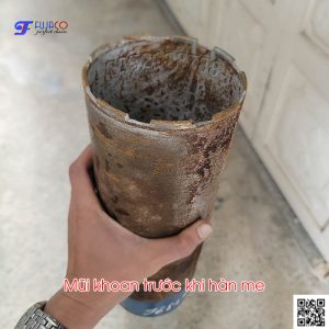 mũi khoan rút lõi 114 trước khi đắp me
