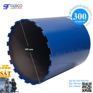 mũi khoan rút lõi phi 300 giúp khoét lỗ nhanh chóng