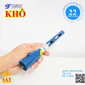 Mũi khoan rút lõi khô phi 22 x 250 mm - FUJACO 4 trên tay mũi khoan 22 dài 25 phân khoét lỗ không cần thêm nước